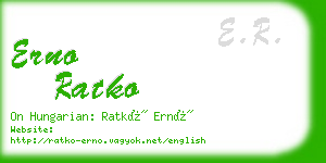 erno ratko business card